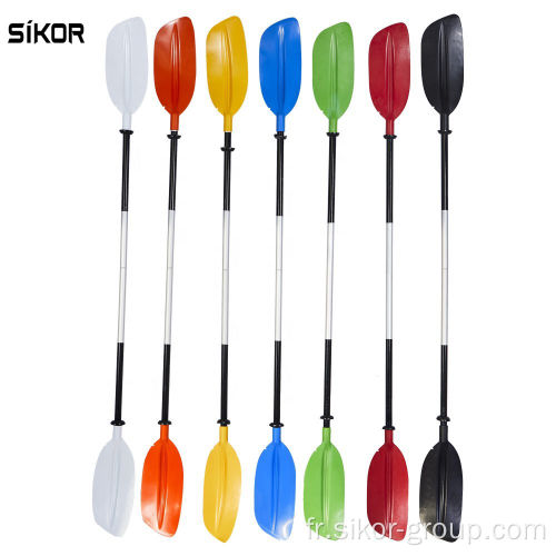 Sikor de haute qualité Beyoung plusieurs couleurs belles belles feuilles kayak paddle en alliage en alliage 2-pièces rame de bateau réglable pour le kayak à palette